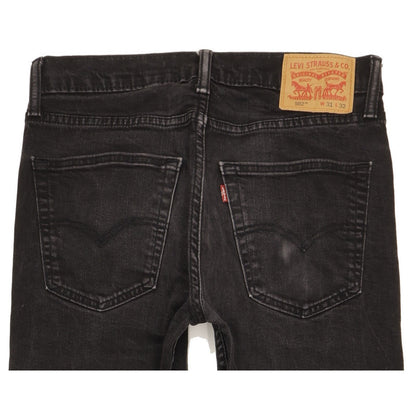 Levi's 502 Men Black Tapered Regular Stretch Jeans W31 L30