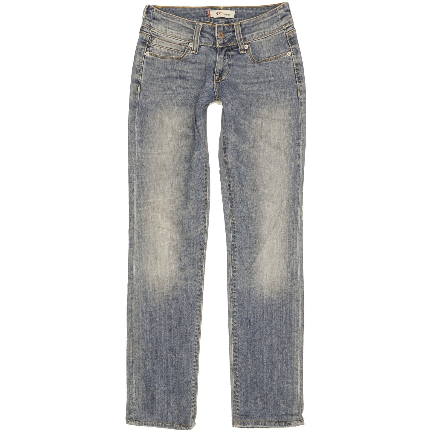 Levi's 571 Women Blue Straight Slim Stretch Jeans W25 L30