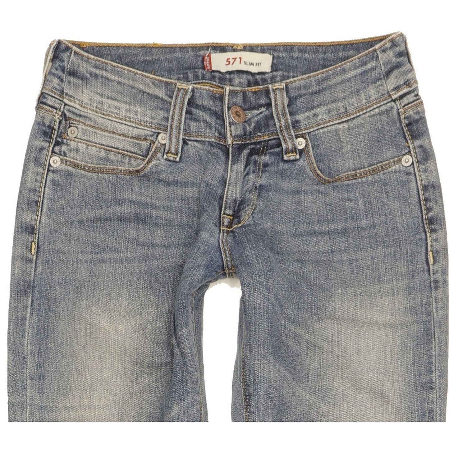 Levi's 571 Women Blue Straight Slim Stretch Jeans W25 L30