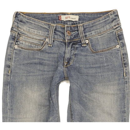 Levi's 571 Women Blue Straight Slim Stretch Jeans W25 L30