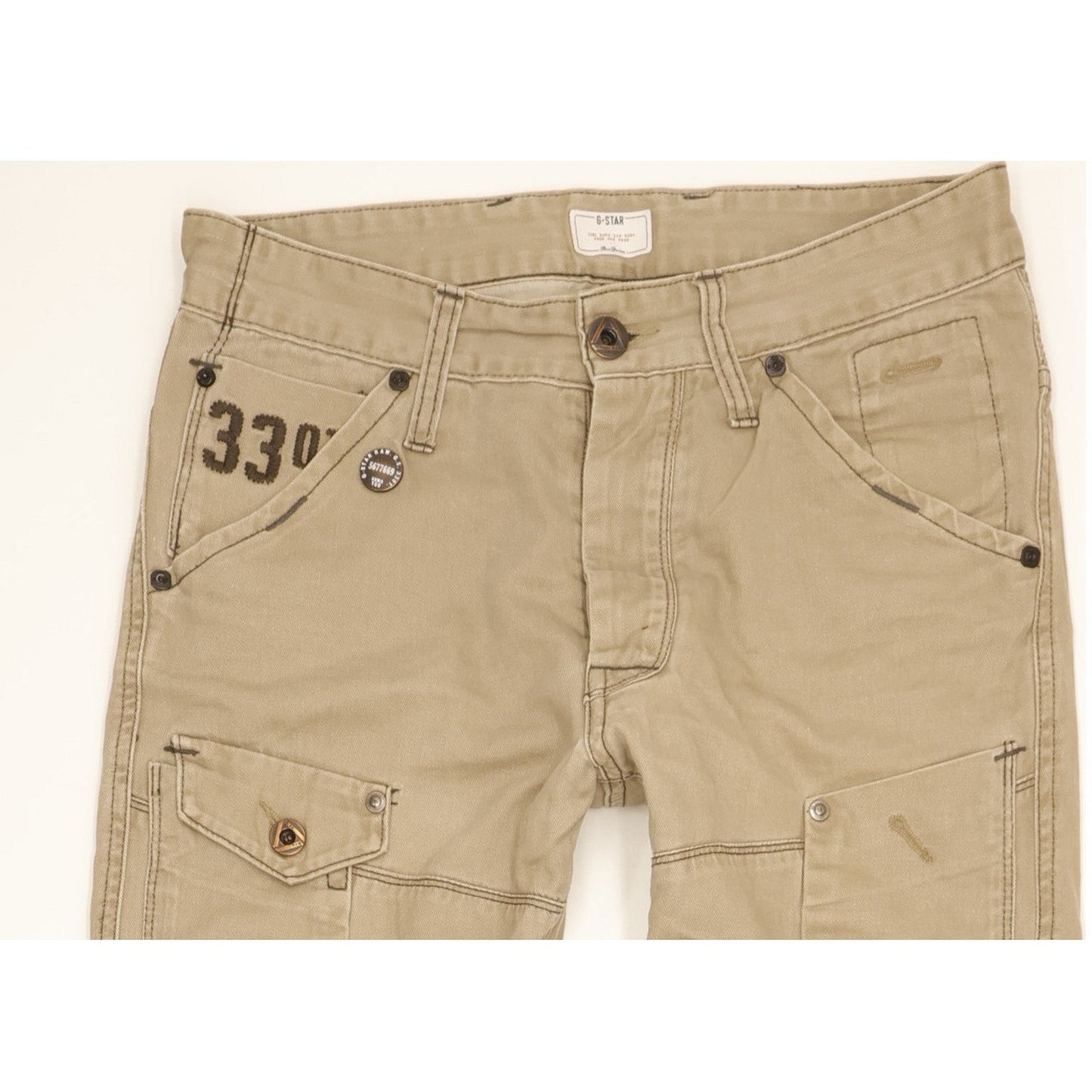 G-Star General 5620 3D Men Beige Tapered Slim Jeans W29 L33
