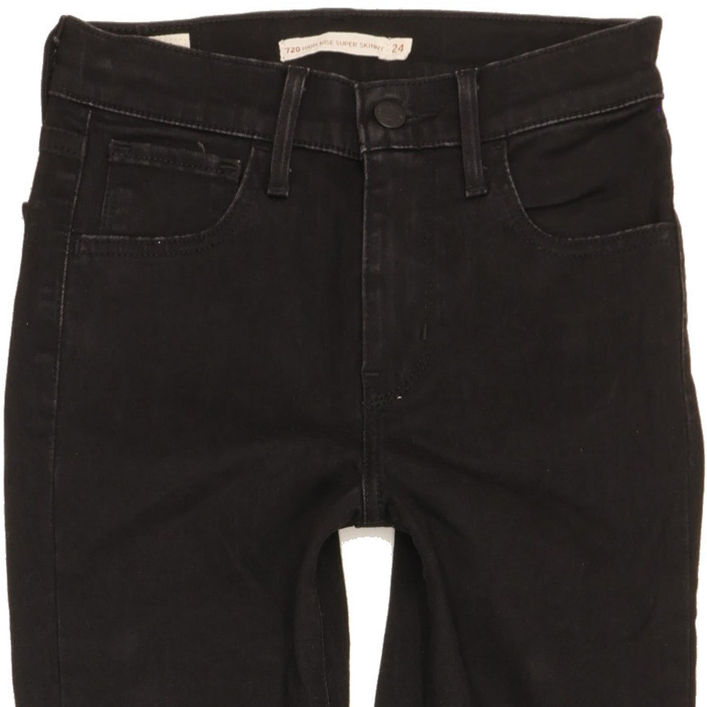 Levi's 720 Women Black Skinny Slim Stretch Jeans W24 L28