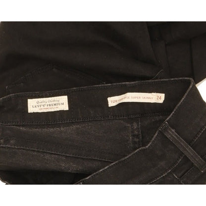 Levi's 720 Women Black Skinny Slim Stretch Jeans W24 L28
