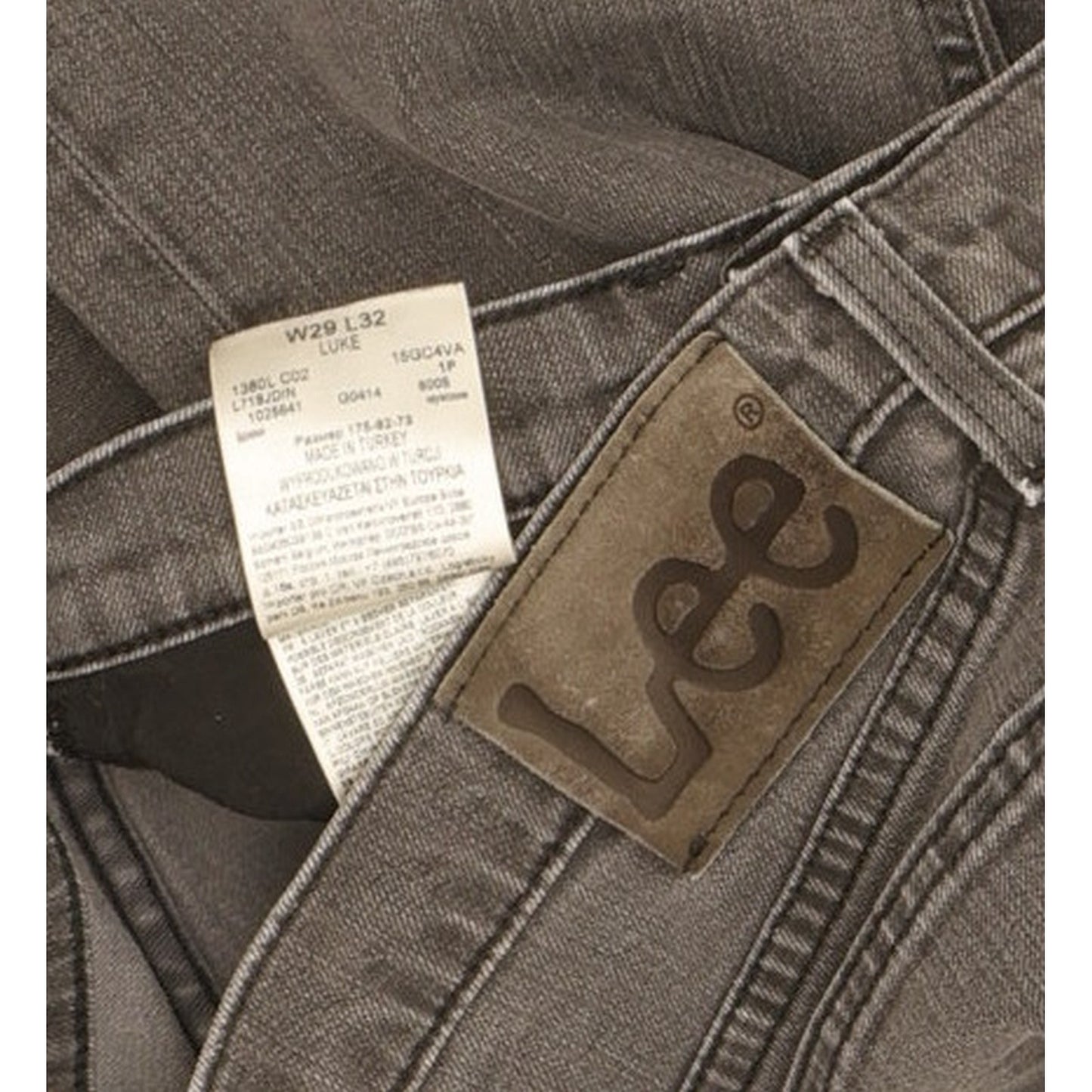 Lee Luke Men Grey Skinny Slim Stretch Jeans W29 L31