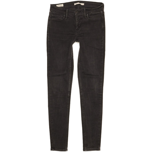 Levi's 710 Super Women Black Skinny Slim Stretch Jeans W28 L30