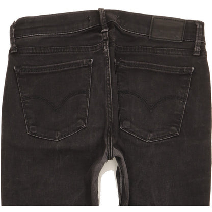 Levi's 710 Super Women Black Skinny Slim Stretch Jeans W28 L30