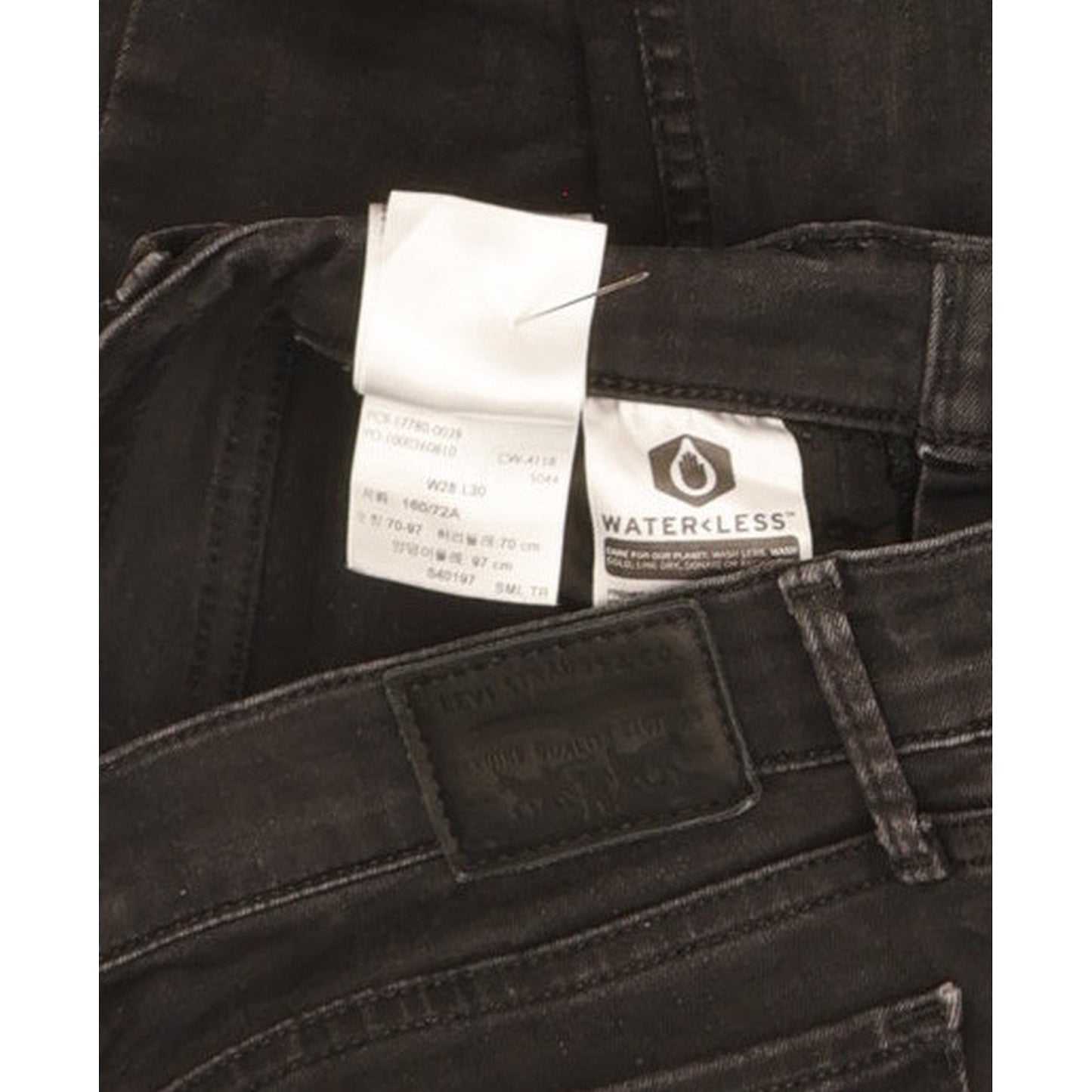 Levi's 710 Super Women Black Skinny Slim Stretch Jeans W28 L30
