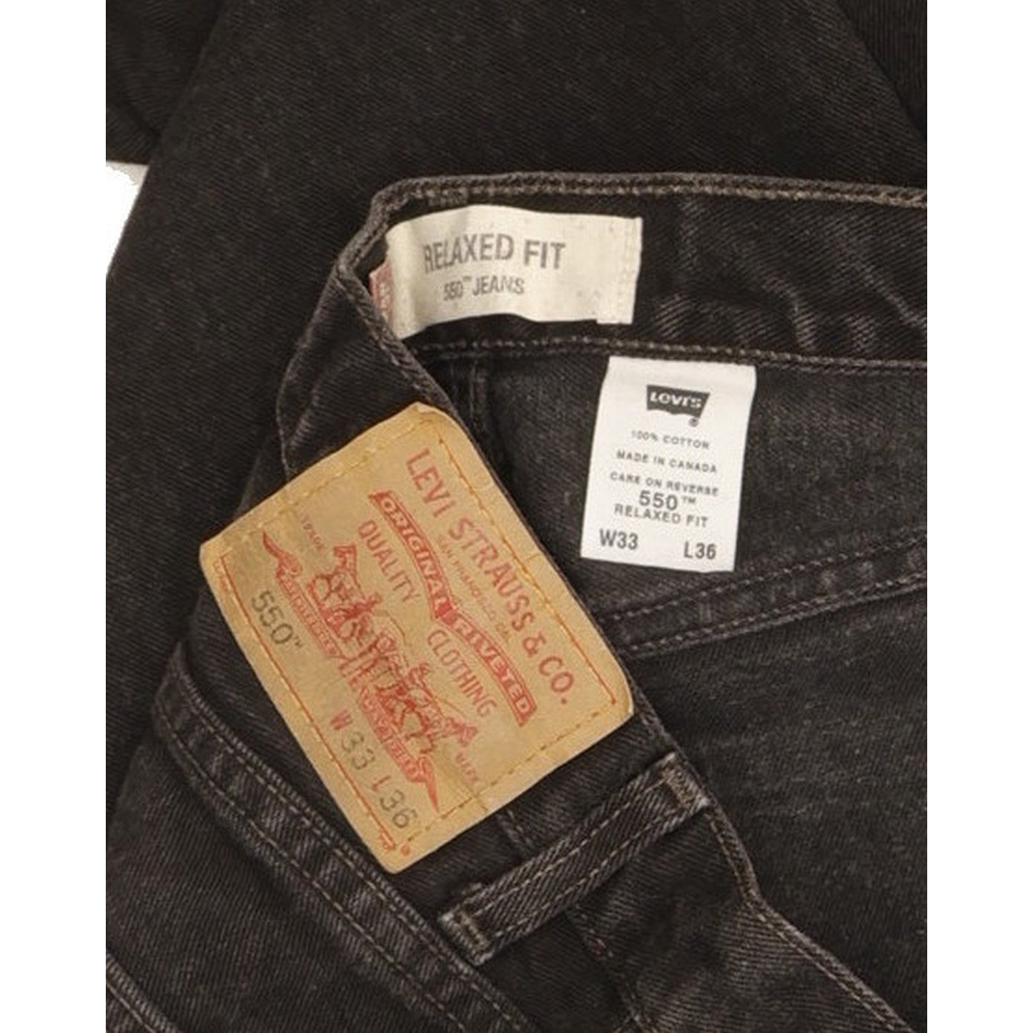 Diesel 550 Men Black Straight Relaxed Jeans W33 L35