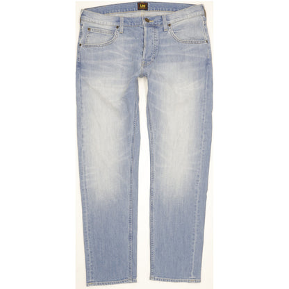 Lee Daren Men Blue Straight Slim Stretch Jeans W34 L30