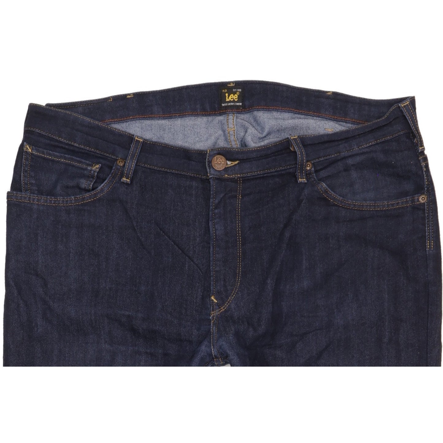 Lee Rider Men Navy Straight Regular Stretch Jeans W38 L32