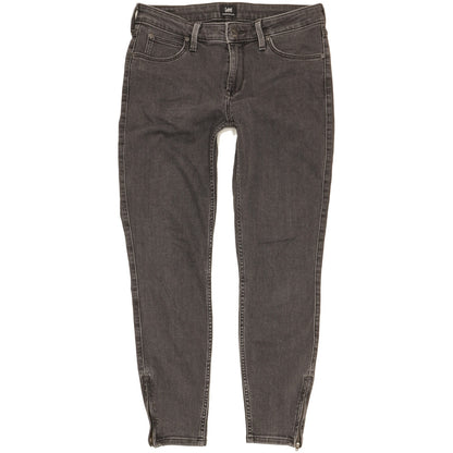 Lee Scarlett Women Grey Skinny Slim Cropped Stretch Jeans W29 L31