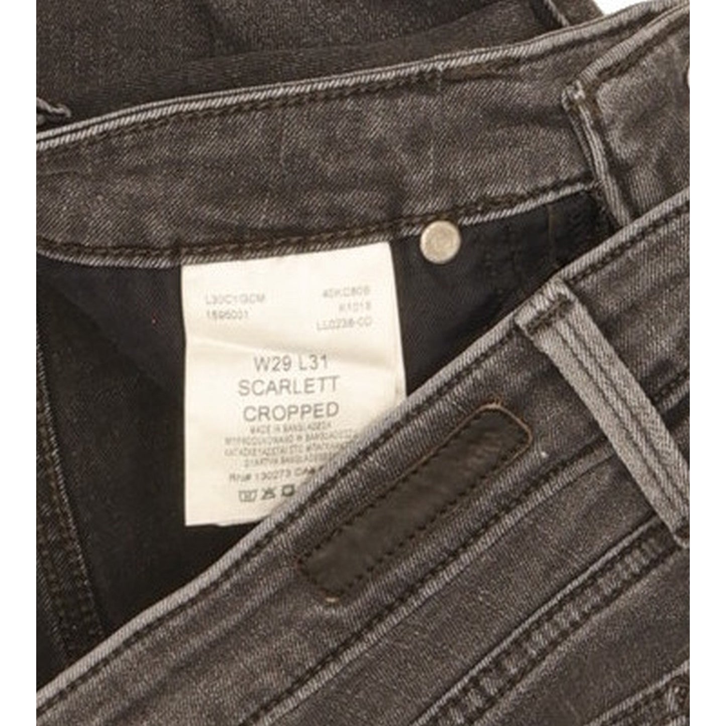 Lee Scarlett Women Grey Skinny Slim Cropped Stretch Jeans W29 L31