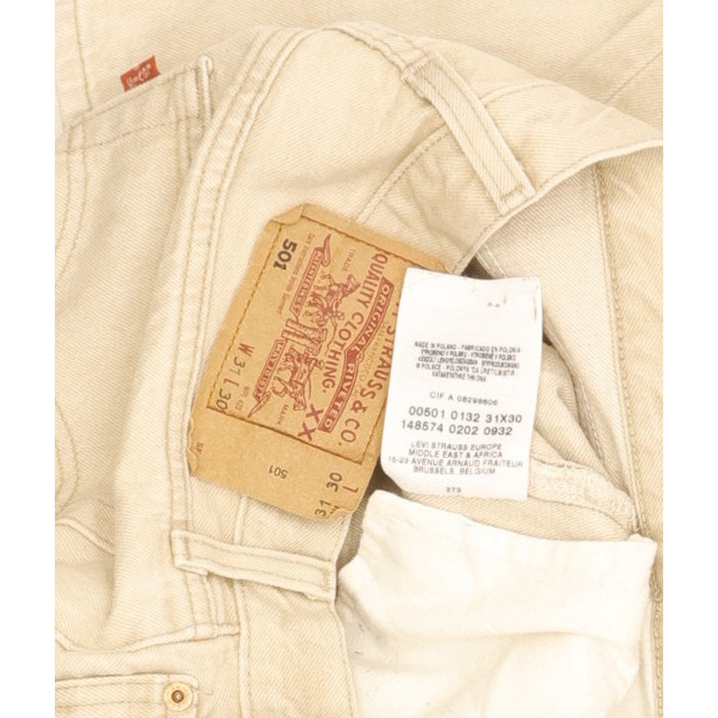 Levi's 501 Men Beige Straight Regular Jeans W31 L30