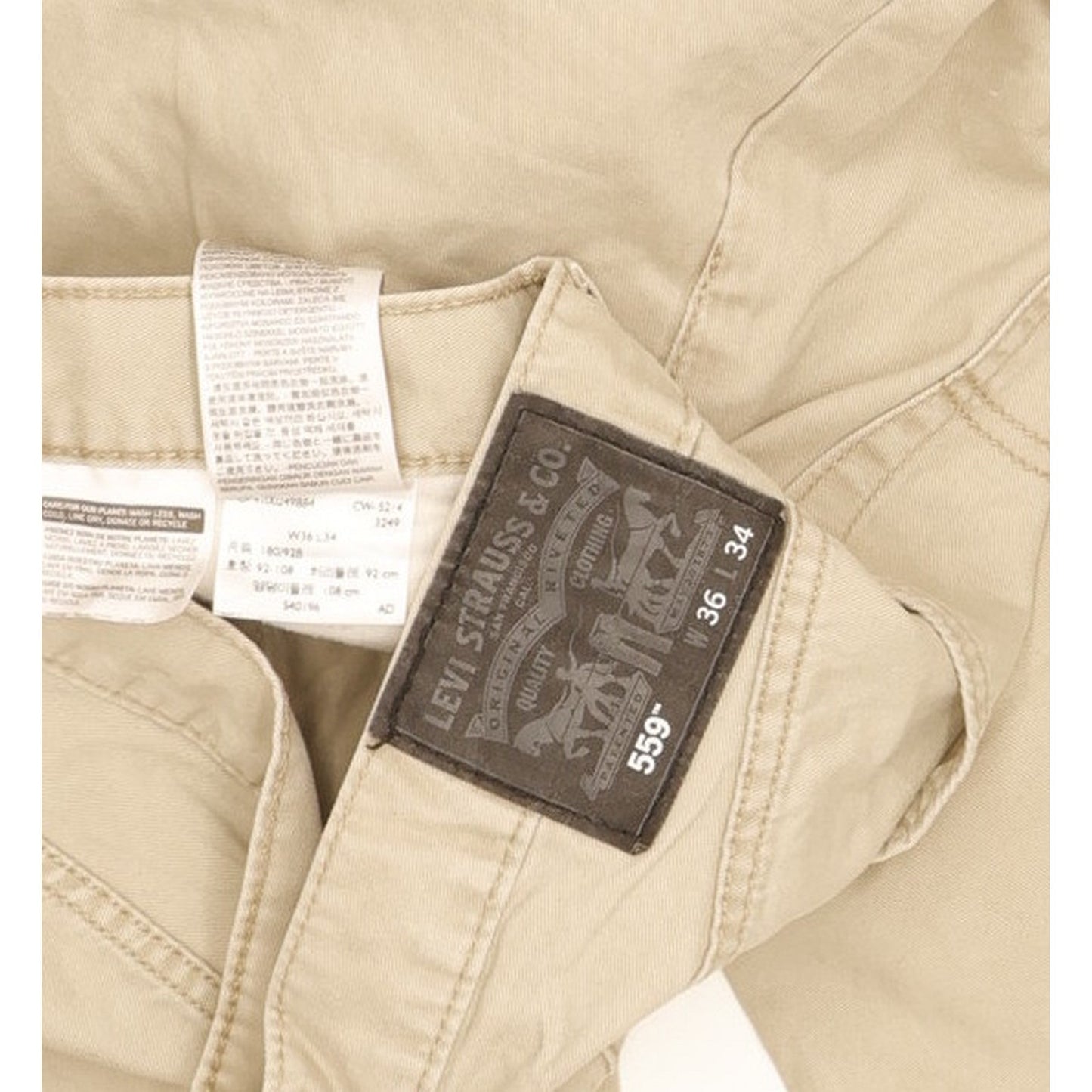 Levi's 559 Men Beige Straight Relaxed Jeans W36 L33