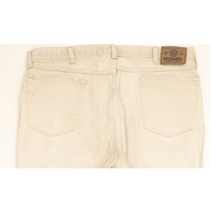 Wrangler Men Beige Straight Regular Stretch Jeans W38 L29