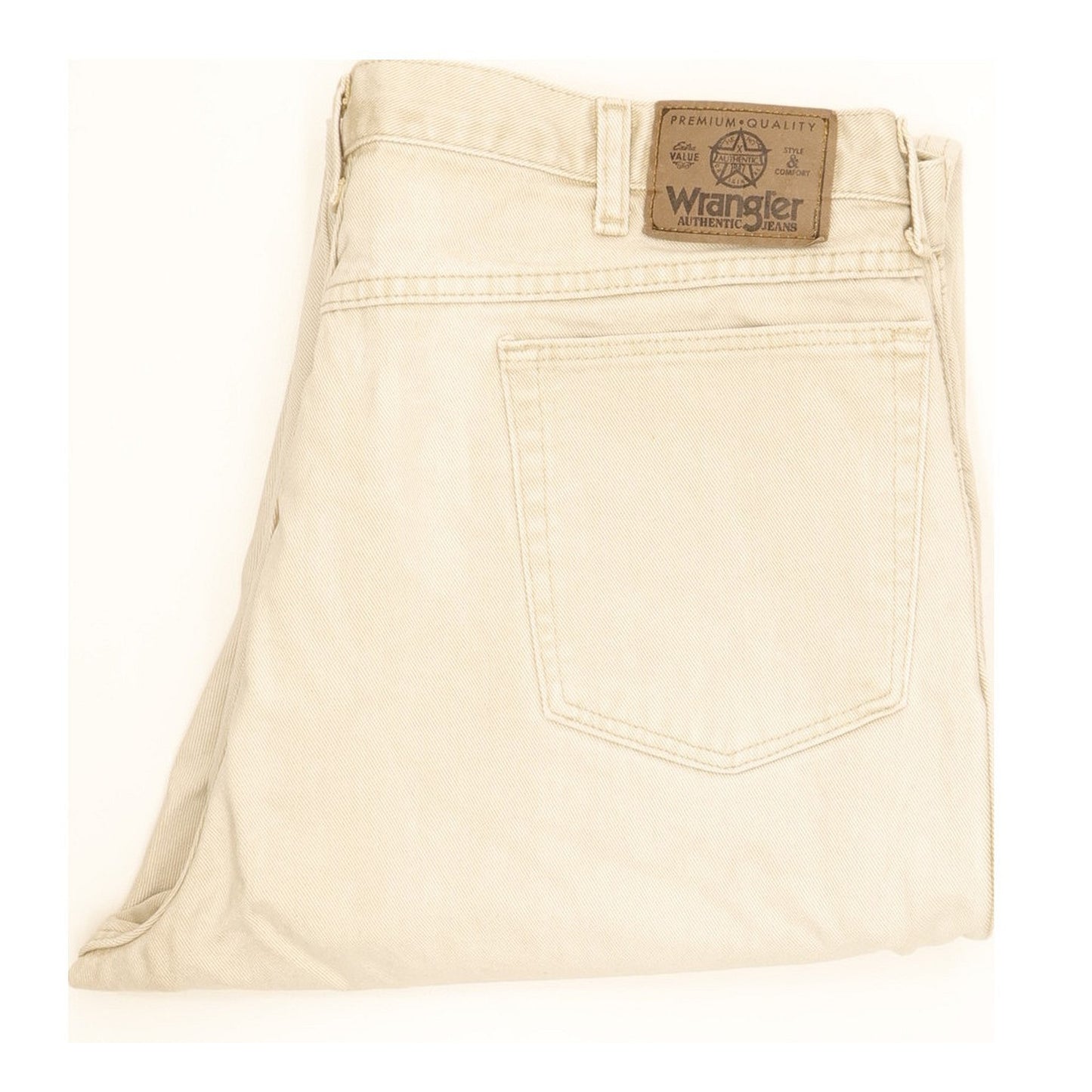 Wrangler Men Beige Straight Regular Stretch Jeans W38 L29