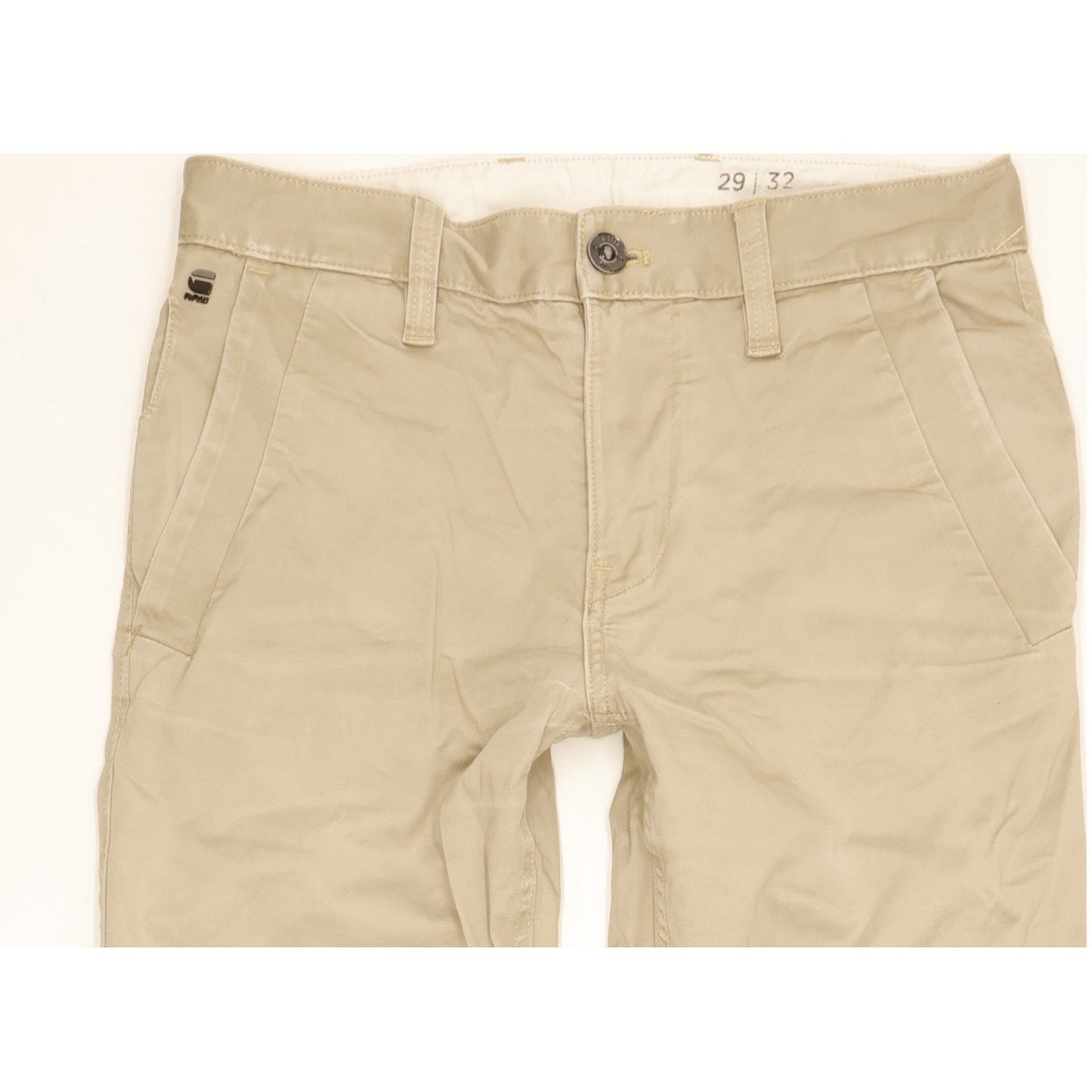 G-Star Bronson Men Beige Straight Slim Chino Stretch Jeans W29 L29