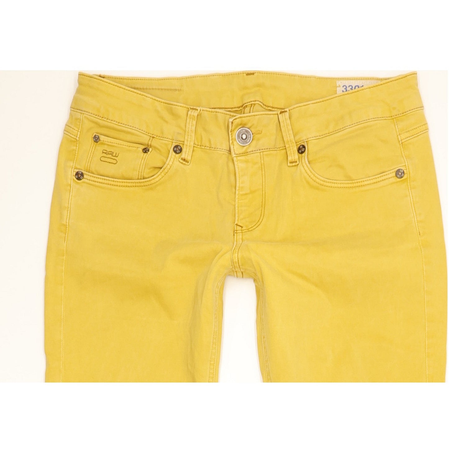 G-Star 3301 Women Yellow Skinny Slim Stretch Jeans W29 L32