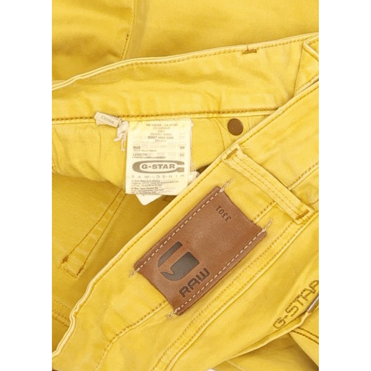 G-Star 3301 Women Yellow Skinny Slim Stretch Jeans W29 L32