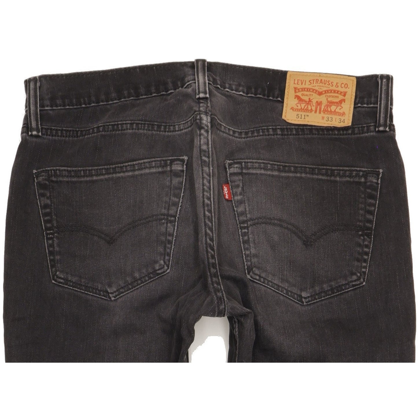 Levi's 511 Men Black Straight Slim Stretch Jeans W33 L34