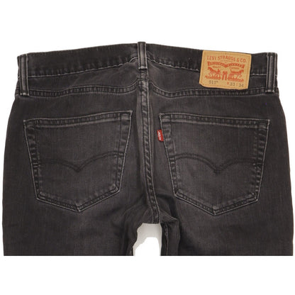 Levi's 511 Men Black Straight Slim Stretch Jeans W33 L34