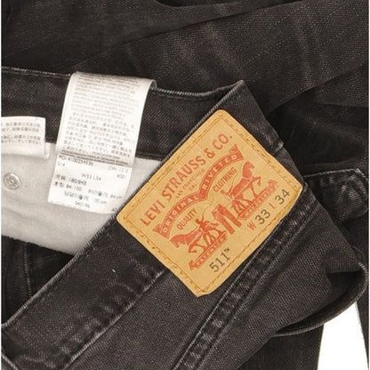 Levi's 511 Men Black Straight Slim Stretch Jeans W33 L34
