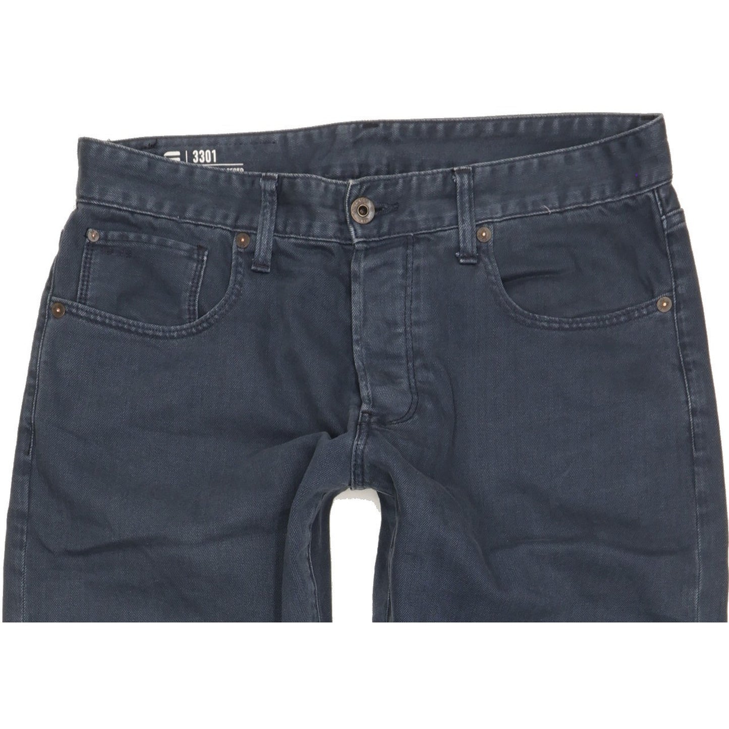 G-Star 3301 Men Blue Tapered Regular Stretch Jeans W32 L31