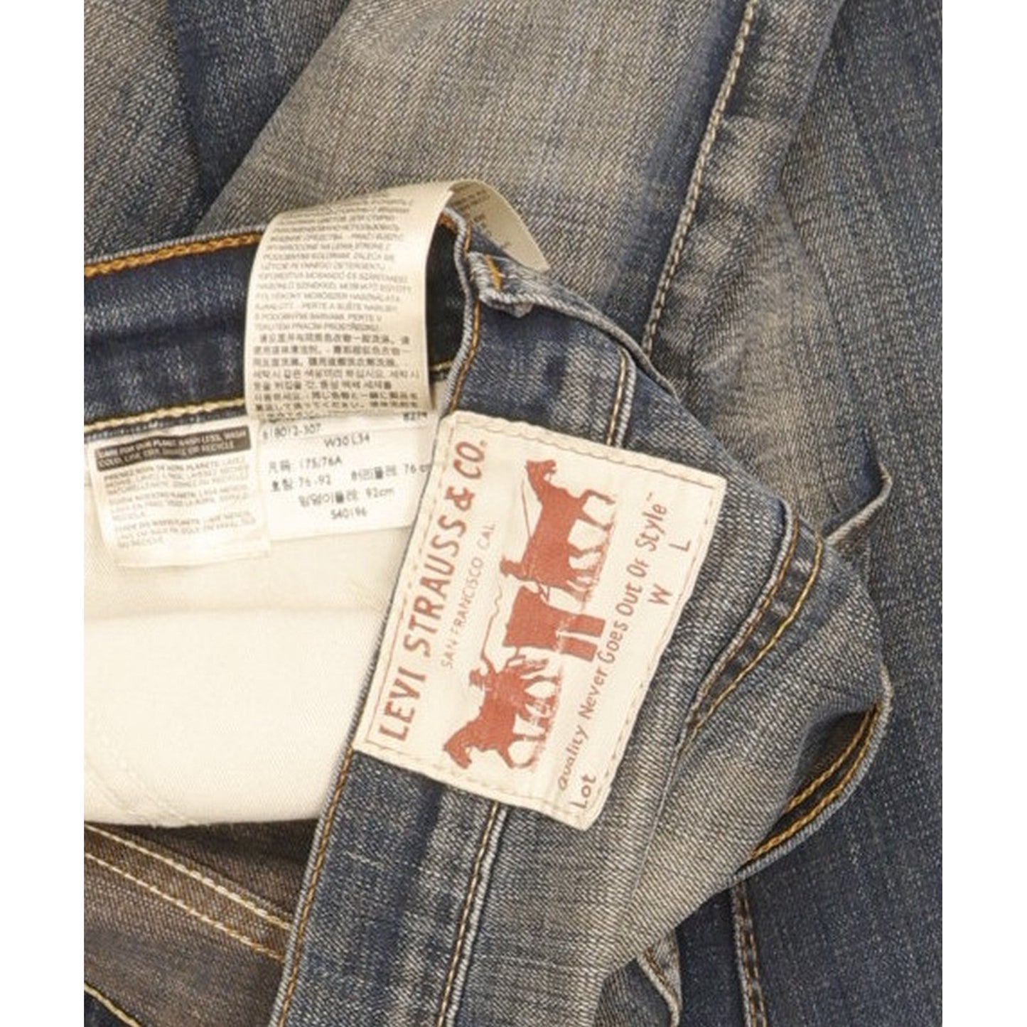 Levi's 504 Men Blue Straight Regular Stretch Jeans W30 L32