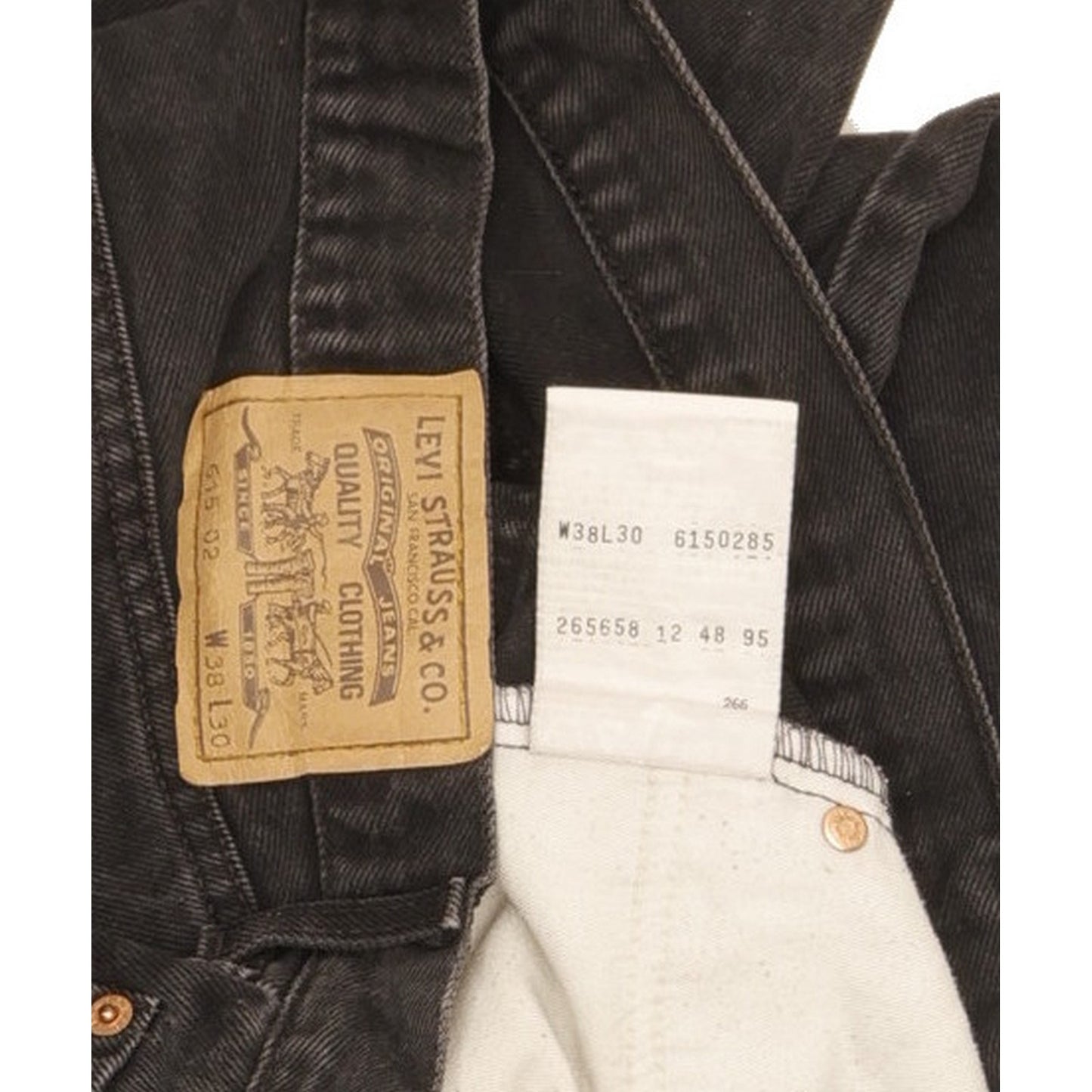 Levi's 615 Men Black Straight Regular Jeans W37 L29