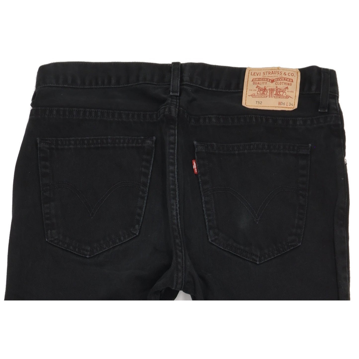 Levi's 752 Men Black Straight Regular Jeans W36 L34