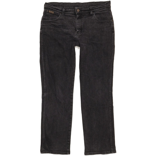 Wrangler Texas Men Black Straight Regular Stretch Jeans W36 L29