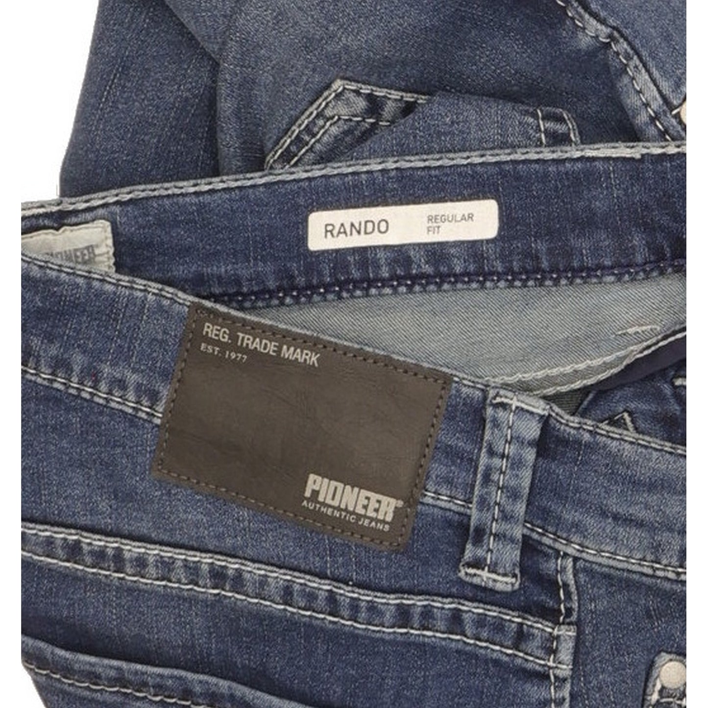 Pioneer Rando Men Blue Straight Regular Stretch Jeans W34 L33