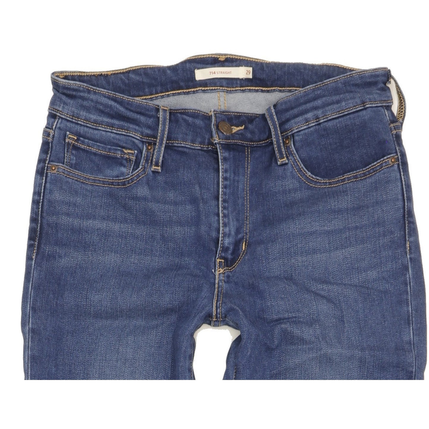 Levi's 714 Women Blue Straight Slim Stretch Jeans W29 L31