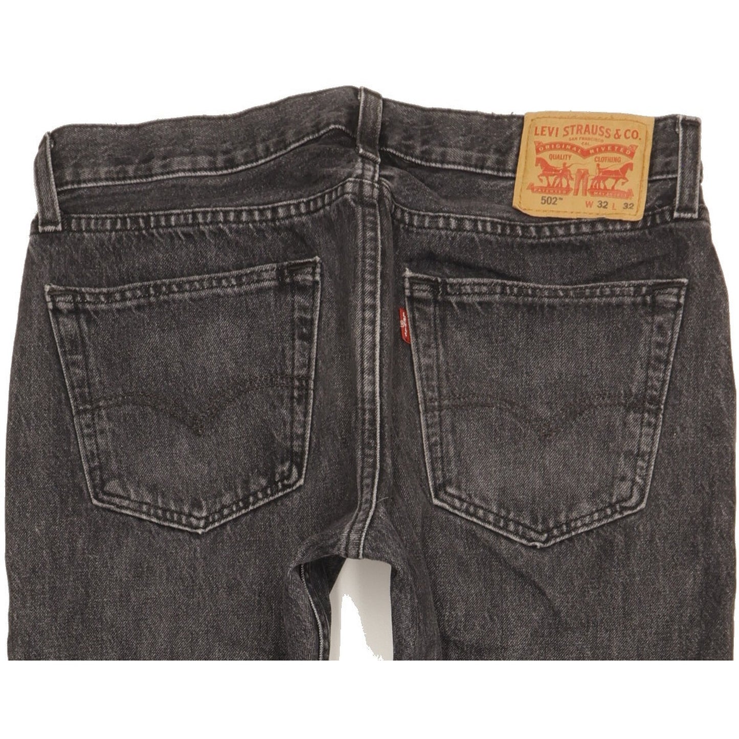 Levi's 502 Men Black Tapered Regular Stretch Jeans W32 L30