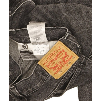 Levi's 502 Men Black Tapered Regular Stretch Jeans W32 L30