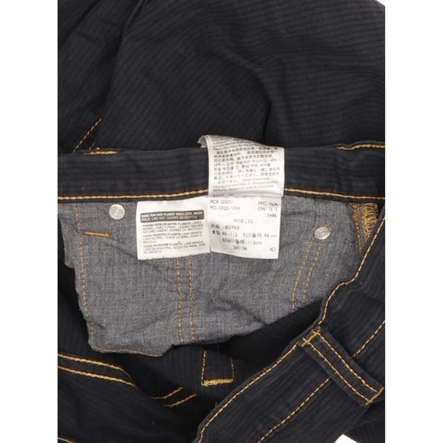 Levi's 501 Men Black Straight Regular Trousers W38 L29
