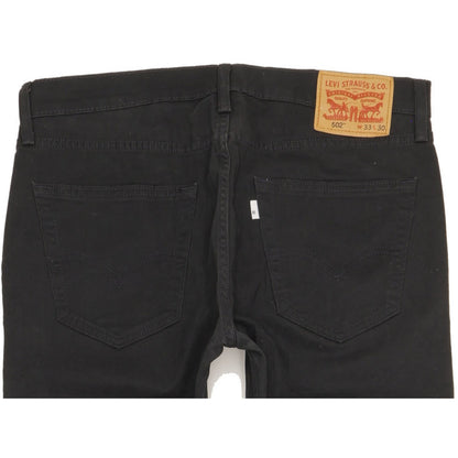Levi's 502 Men Black Tapered Regular Stretch Jeans W33 L28