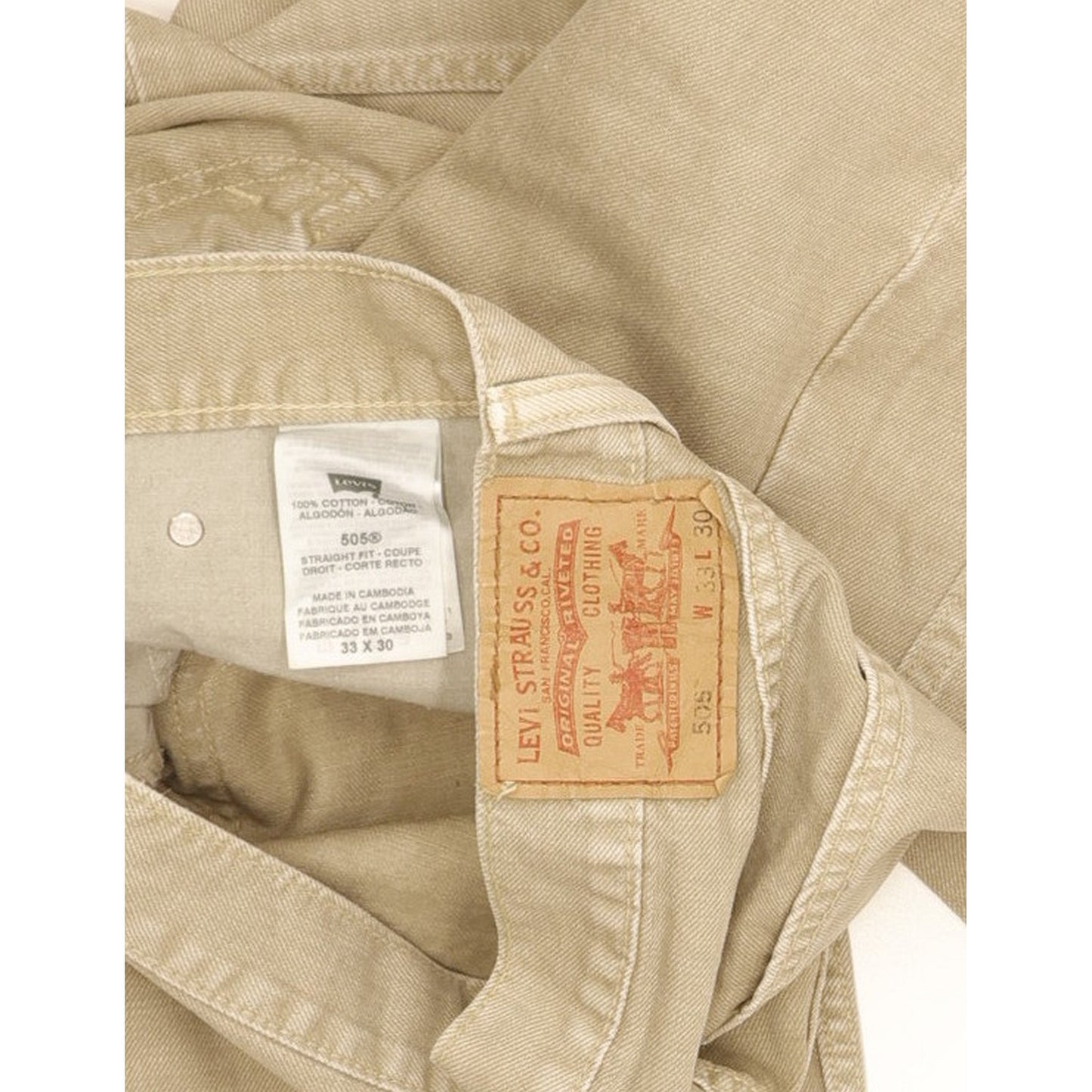 Levi's 505 Men Beige Straight Regular Jeans W33 L30