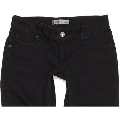 Levi's 470 Women Black Straight Slim Jeans W30 L33