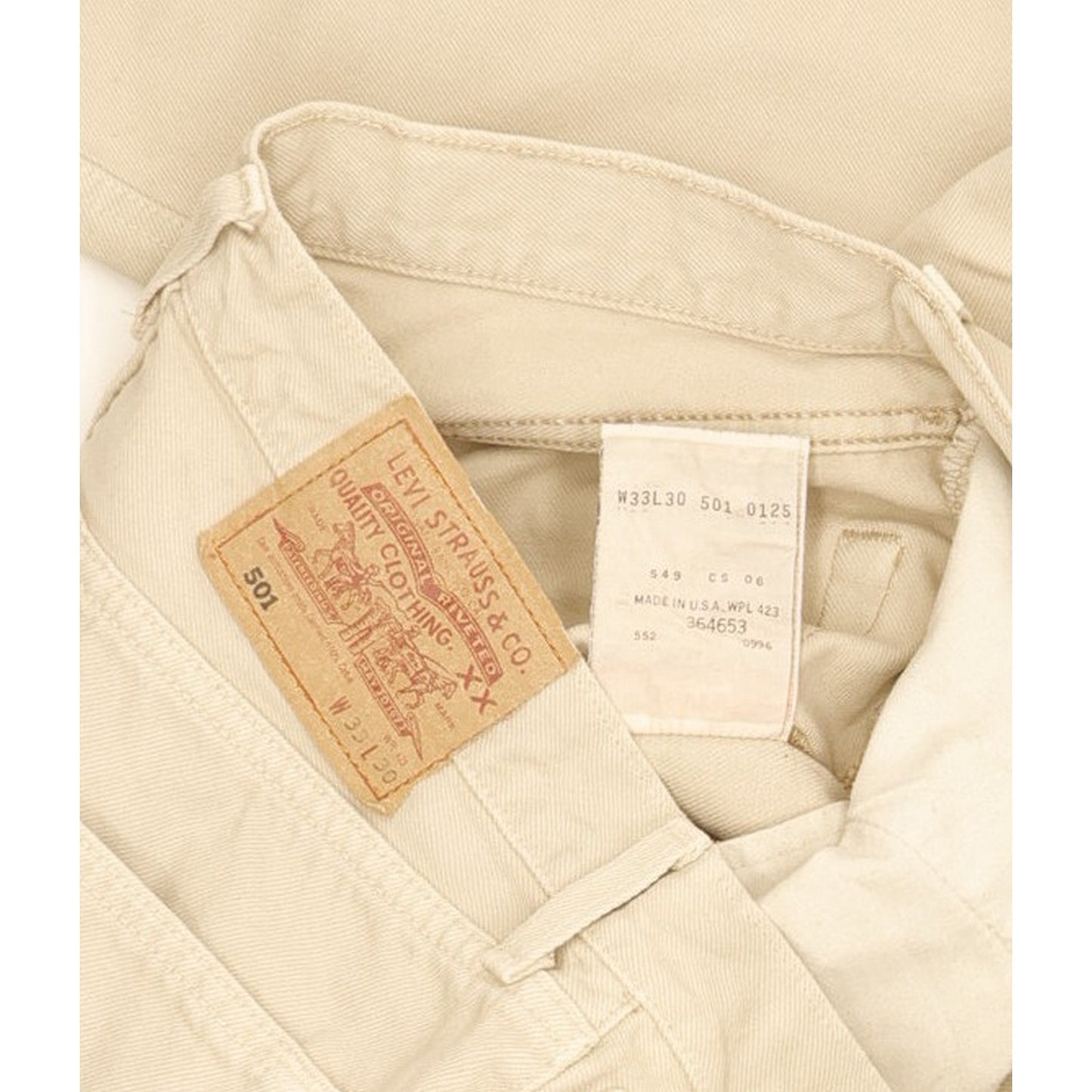 Levi's 501 Made in USA Men Beige Straight Regular Jeans W32 L30