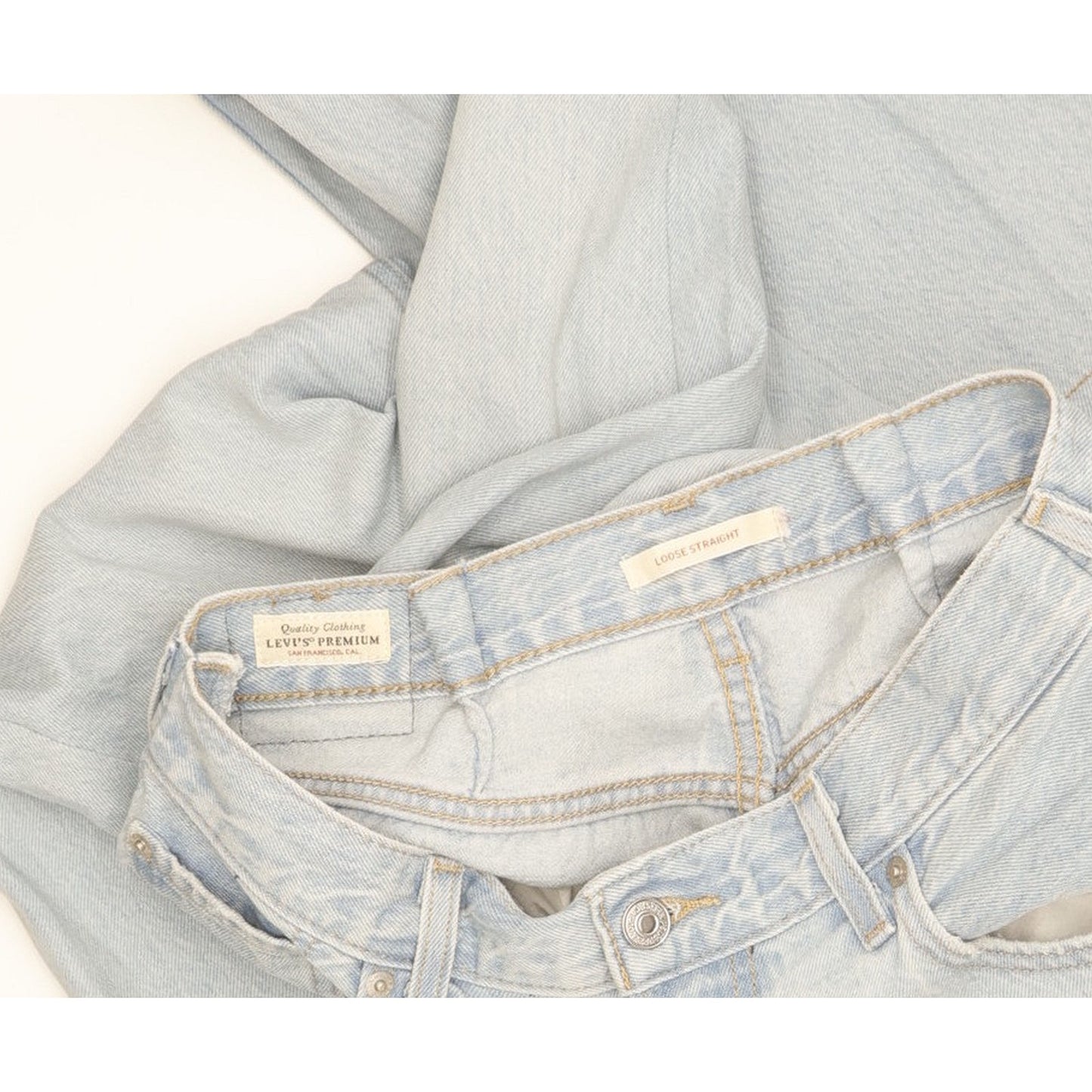 Levi's Blue Straight Loose Jeans High Waisted W28 L28