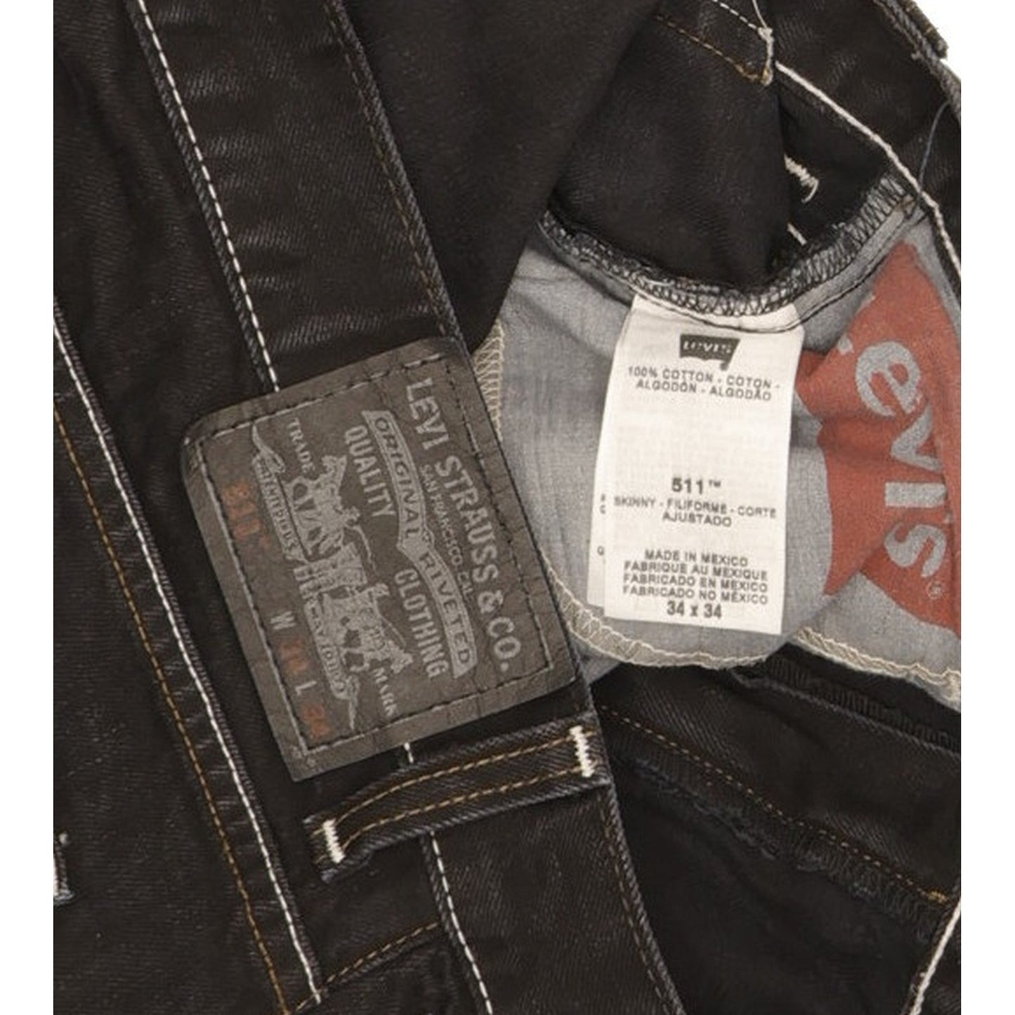 Levi's 511 Men Black Straight Regular Jeans W34 L34