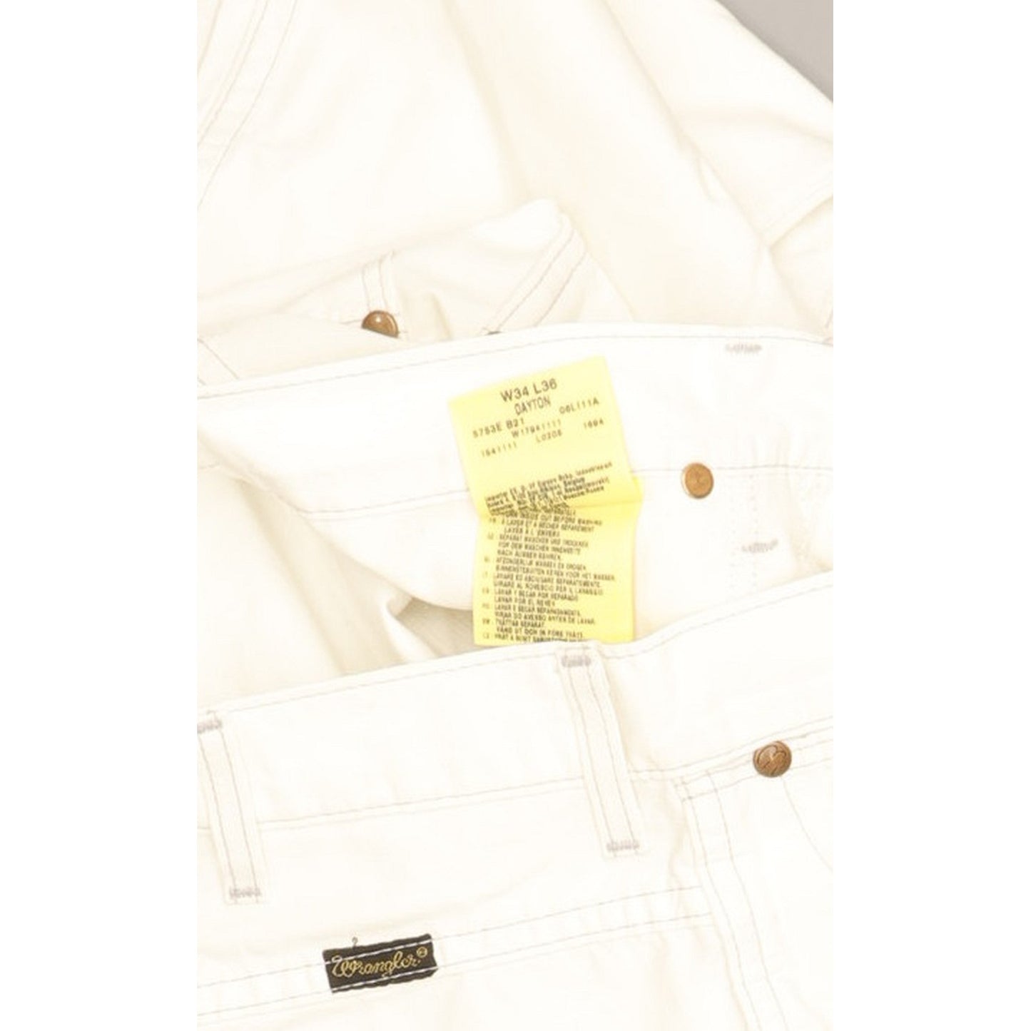 Wrangler Dayton Men White Bootcut Regular Jeans W34 L36