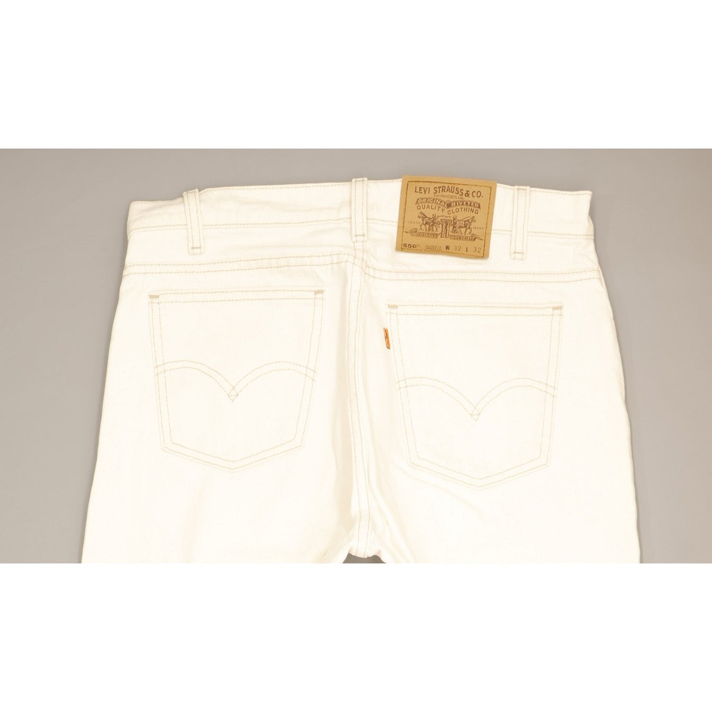 Levi's 550 Made in USA Men White Tapered Relaxed Jeans W32 L31