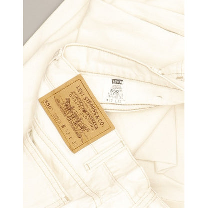 Levi's 550 Made in USA Men White Tapered Relaxed Jeans W32 L31