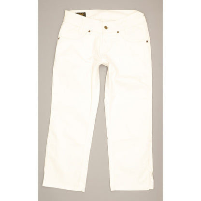 Lee Leola Women White Straight Slim Cropped Stretch Jeans W29 L29