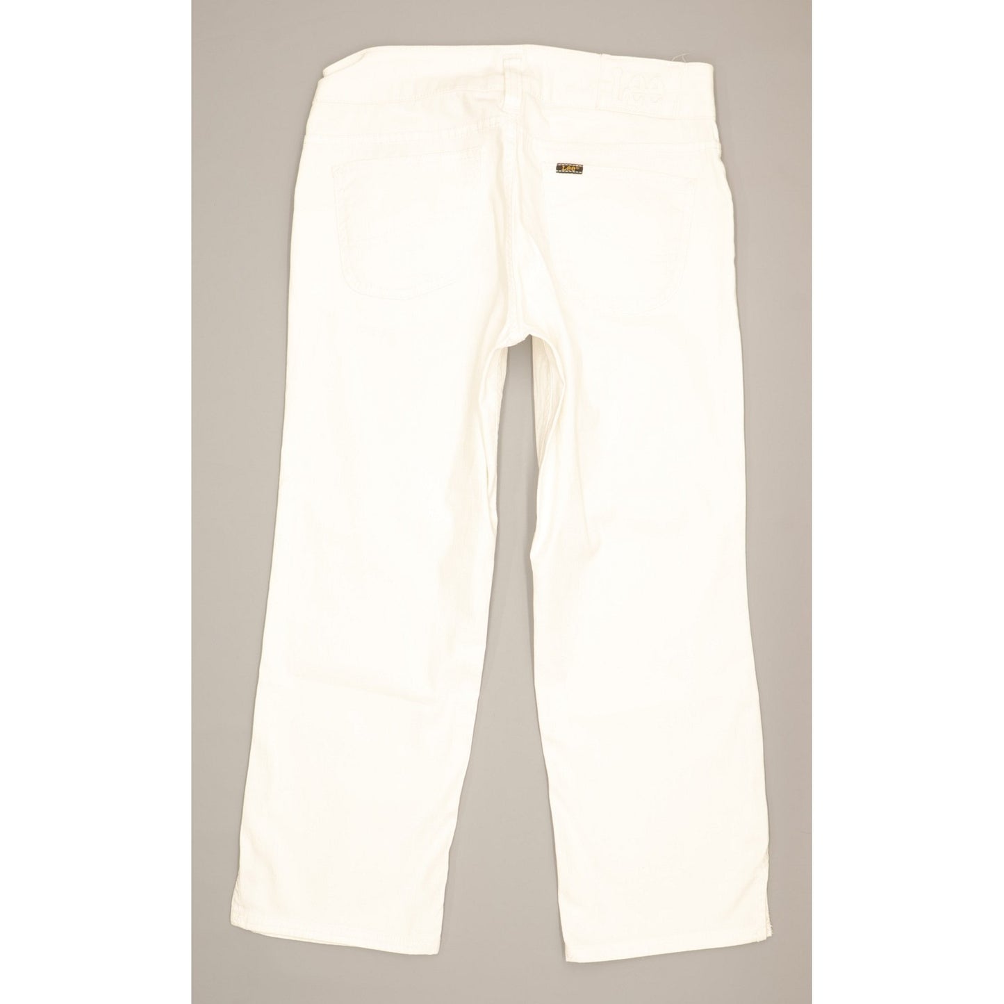 Lee Leola Women White Straight Slim Cropped Stretch Jeans W29 L29