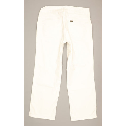 Lee Leola Women White Straight Slim Cropped Stretch Jeans W29 L29