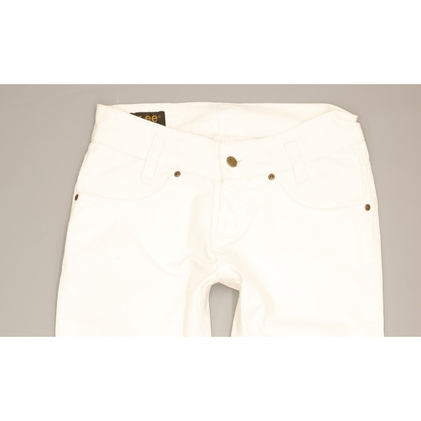 Lee Leola Women White Straight Slim Cropped Stretch Jeans W29 L29