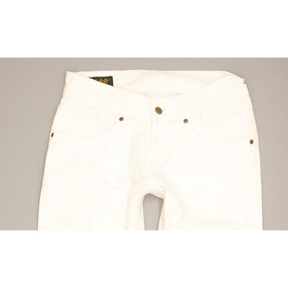 Lee Leola Women White Straight Slim Cropped Stretch Jeans W29 L29